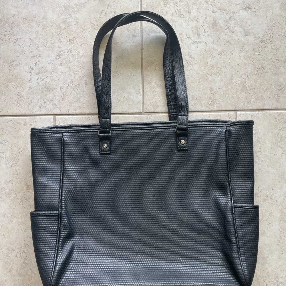 Black Faux Leather Cindy Tote Ltd